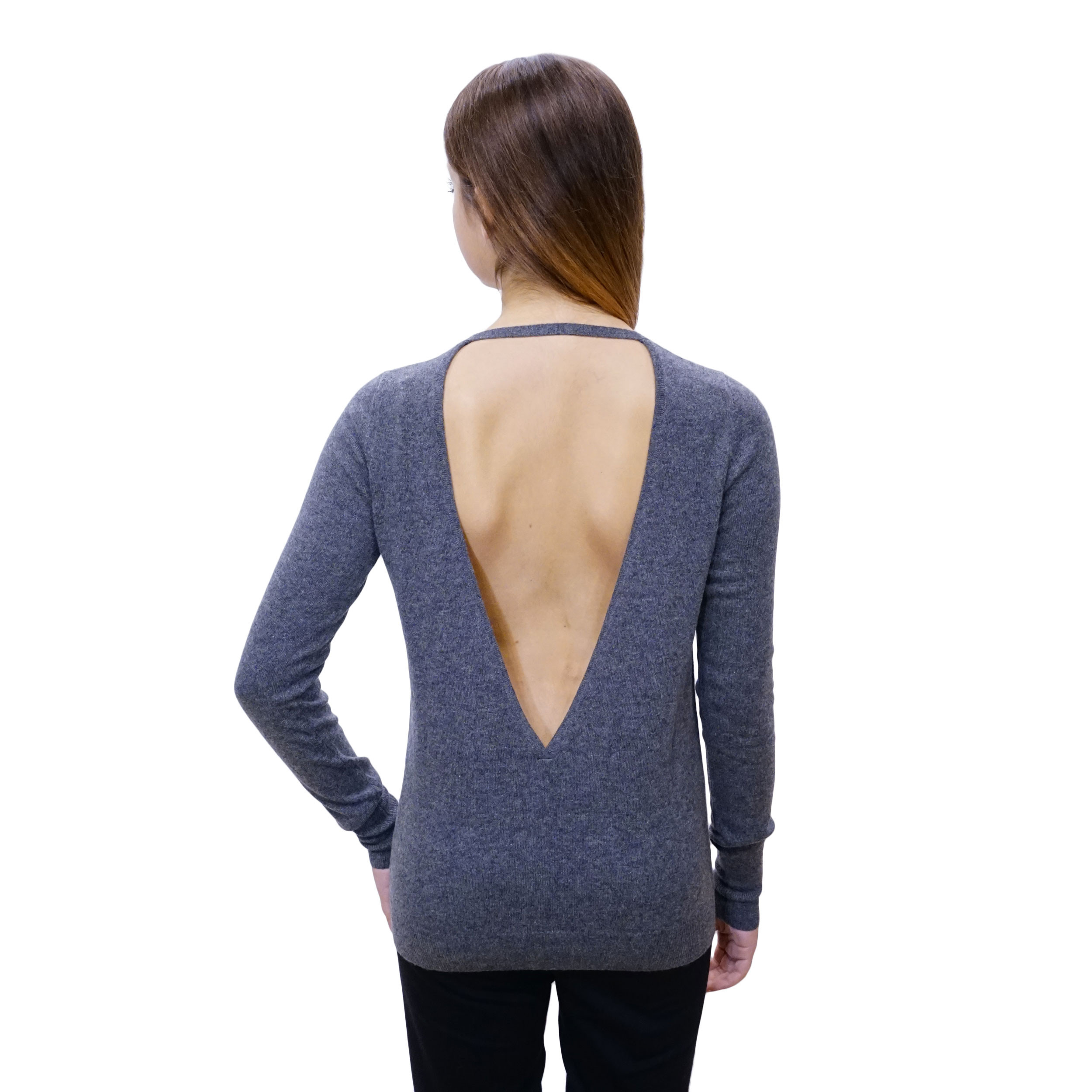 Кашемировый жилет глубокий V-образным вырезом назад Кашемировый жилет глубокий V-образным вырезом назад