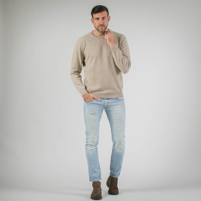 Kaschmirpullover mit Rundhalsausschnitt für Männer Rundhals-Pullover aus Kaschmir