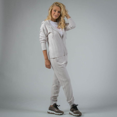 Pure Cashmere Ribbed Sports Suit