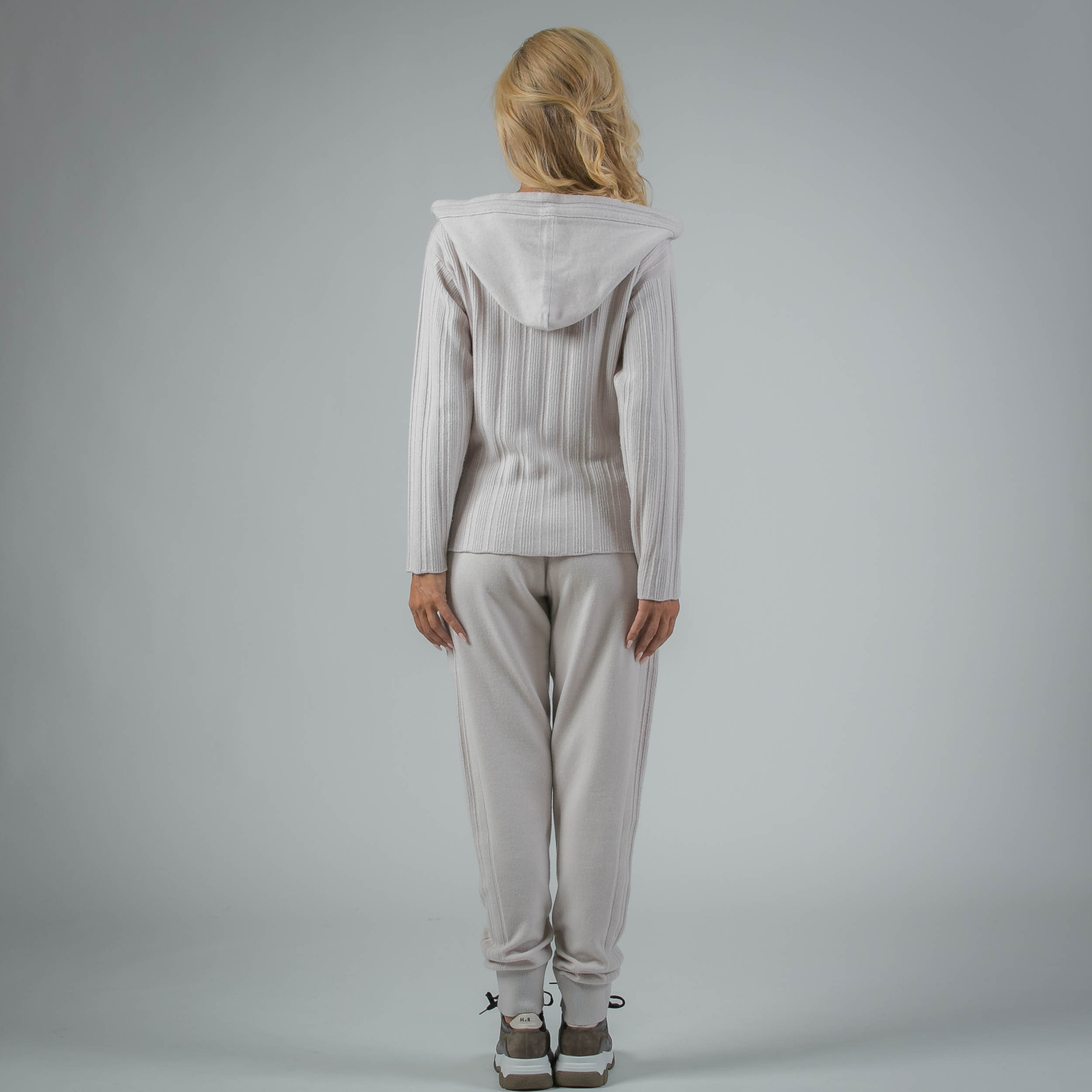Pure Cashmere Ribbed Sports Suit